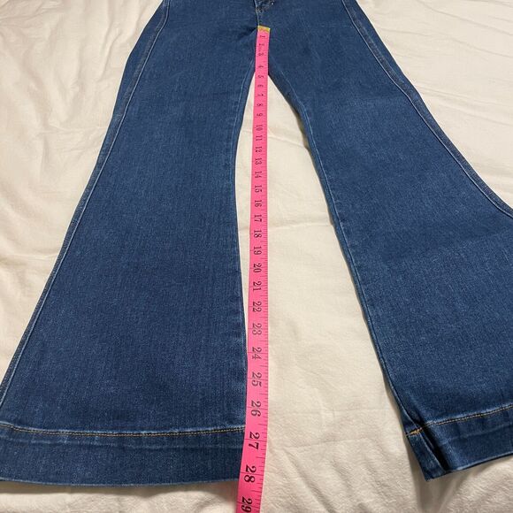 Veronica Beard Carson High Rise Ankle Kick Flare Jeans in Bright Blue Size 24 - Picture 8 of 10